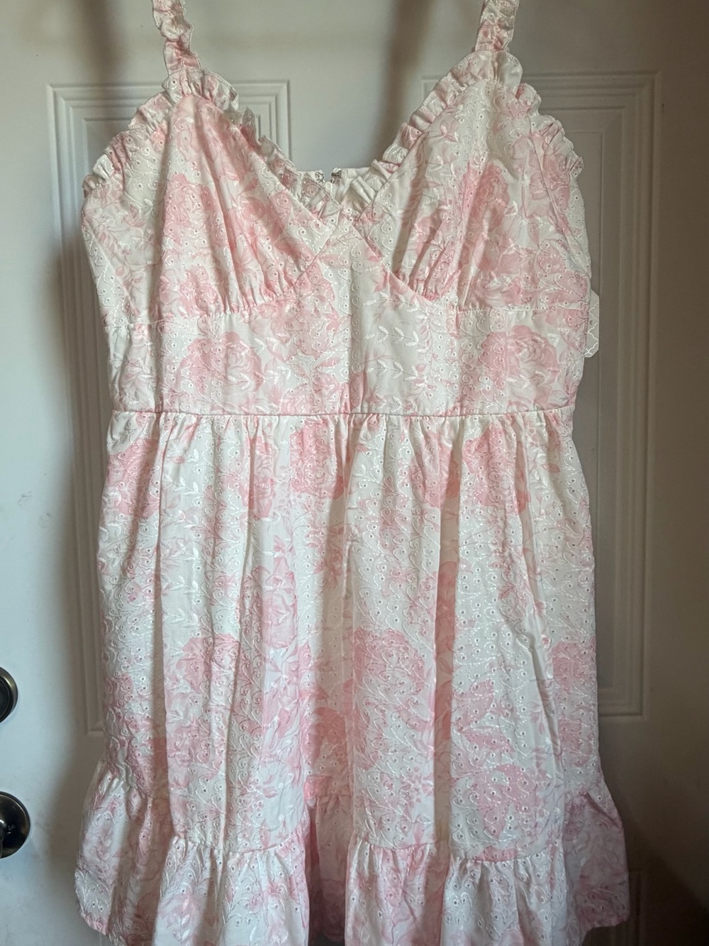 Altar'd State Pink Printed Mini Sundress with Ruffle Straps - Picture 2 of 9